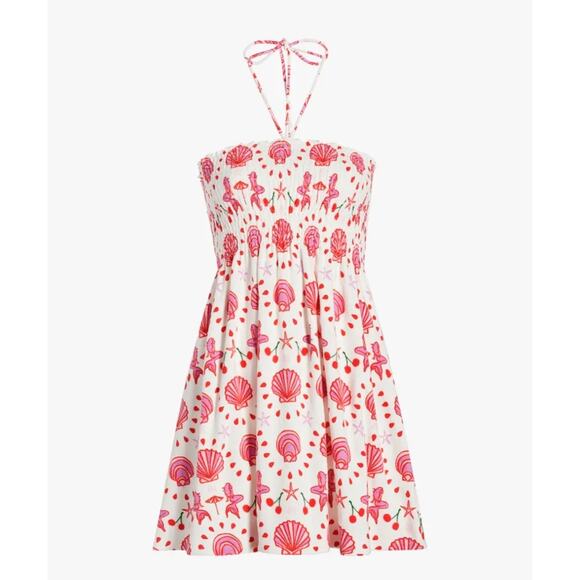 HILL HOUSE Home The Roxie Nap Dress In Mermaid Terry, Pink Seashell Print Large - Picture 3 of 8